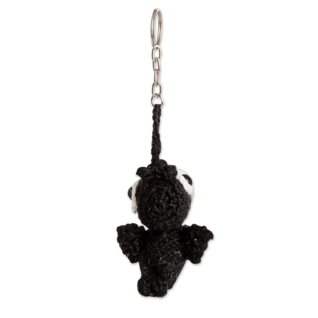 Crocheted 100% Cotton Toucan Keychain with Nickel Ring - Playful Toucan