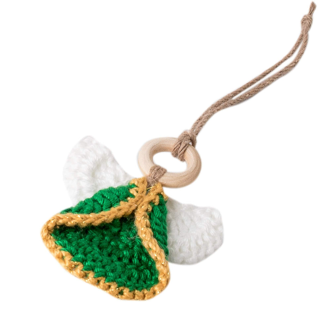 Set of 5 Handmade Colorful Cotton and Wood Angel Ornaments - Great Hope