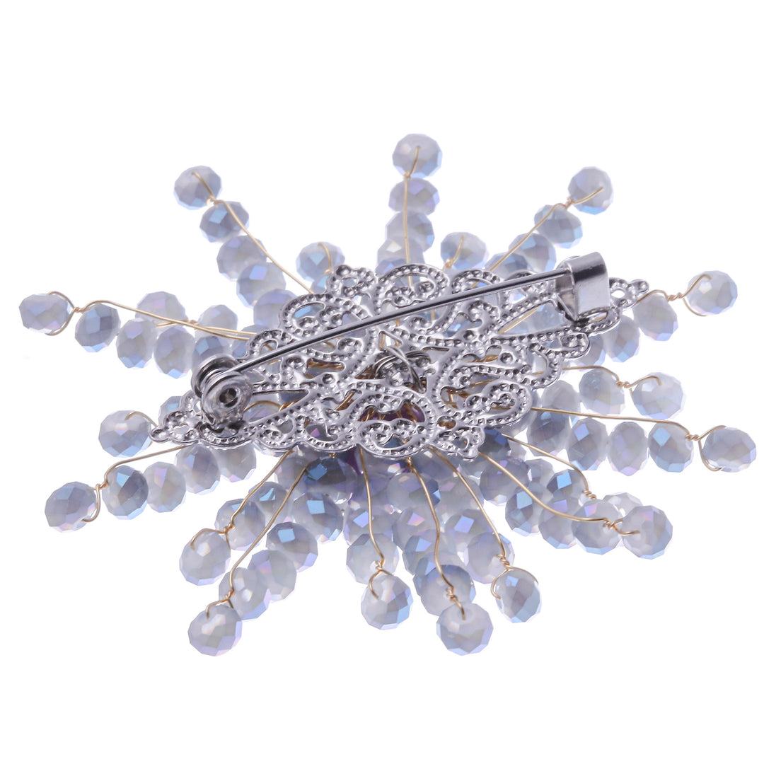 Star-Shaped Purple Quartz and Glass Beaded Brooch - The Ethereal Starlight
