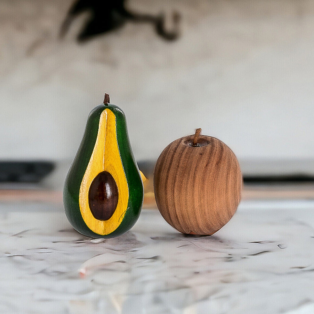 Hand-Painted Cypress Wood Avocado Figurine from Guatemala - This Land's Avocado