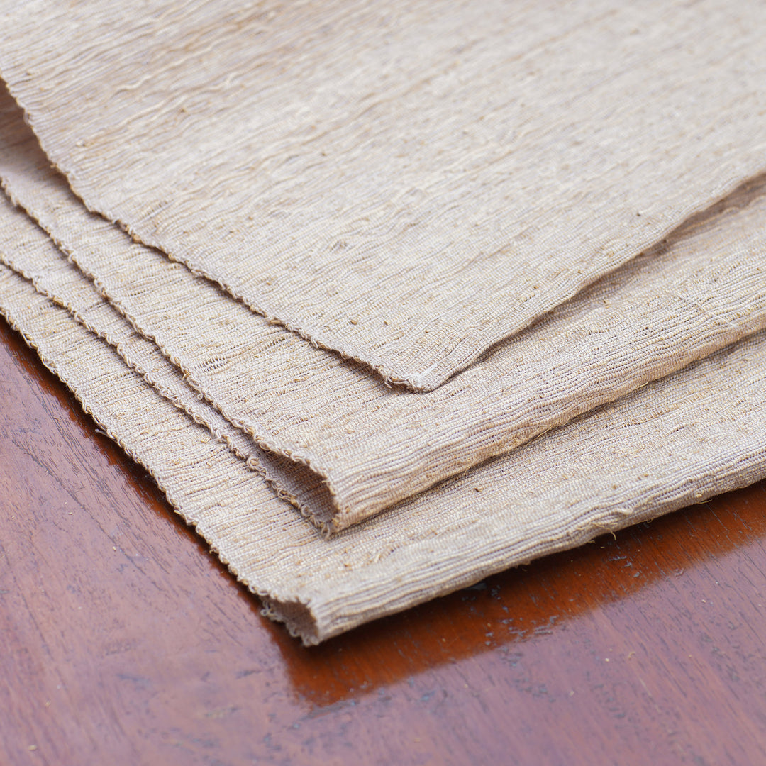 Set of 5 Cotton and Fragrant Root Table Runner and Placemats - Natural Flavor