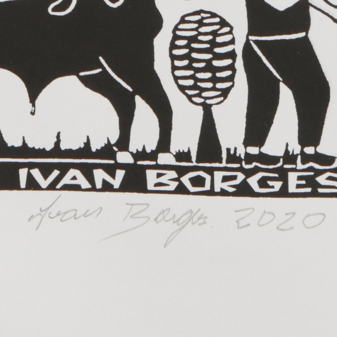 Brazilian Oxcart with Sugar Cane Woodcut Print - Oxcart