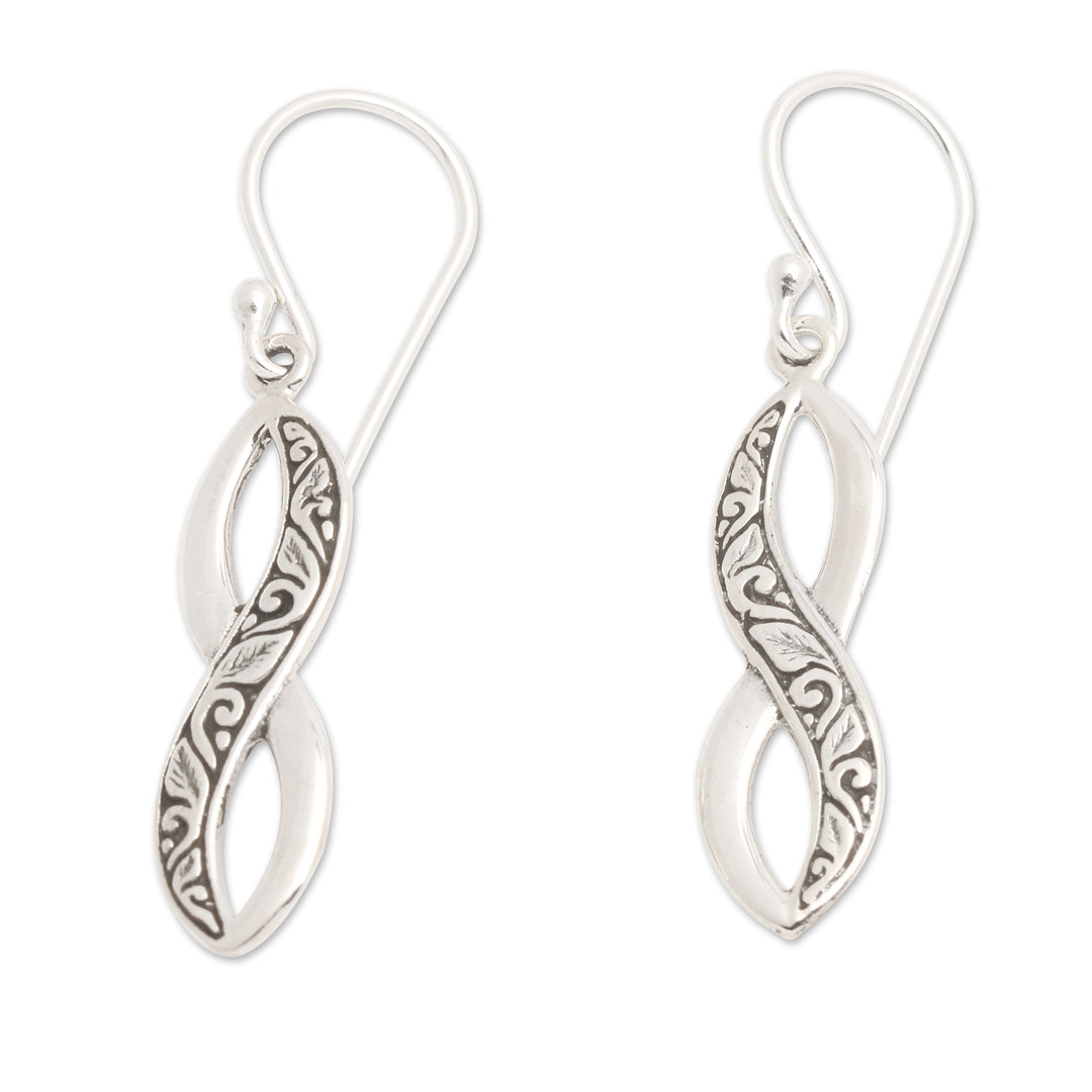 Traditional Balinese Sterling Silver Dangle Earrings - Beauty of Eternity
