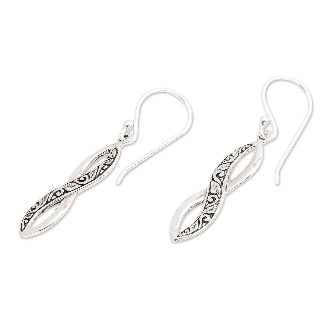 Traditional Balinese Sterling Silver Dangle Earrings - Beauty of Eternity