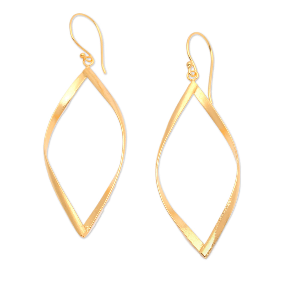 Modern High-Polished 18k Gold-Plated Dangle Earrings - Eyes of Glory