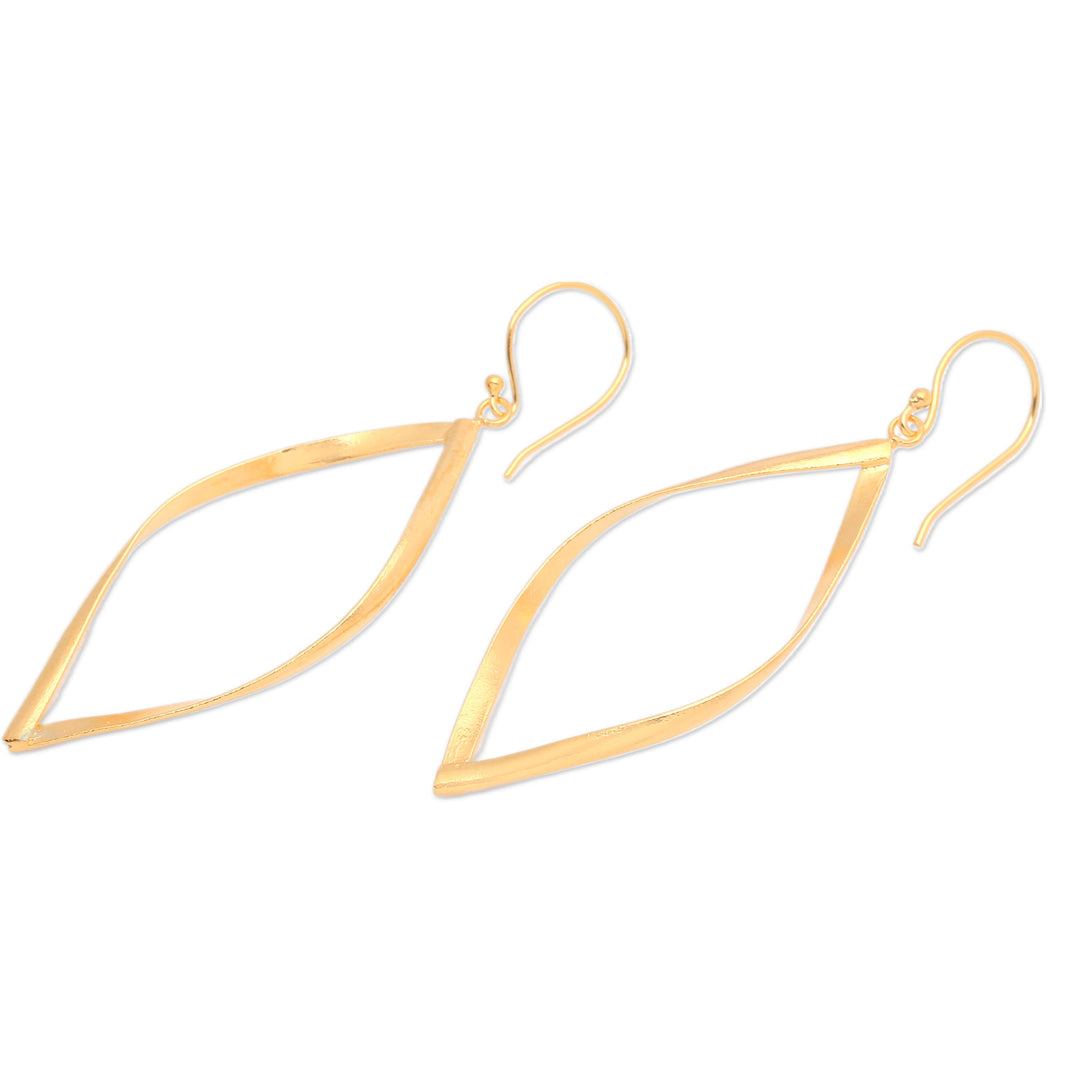 Modern High-Polished 18k Gold-Plated Dangle Earrings - Eyes of Glory