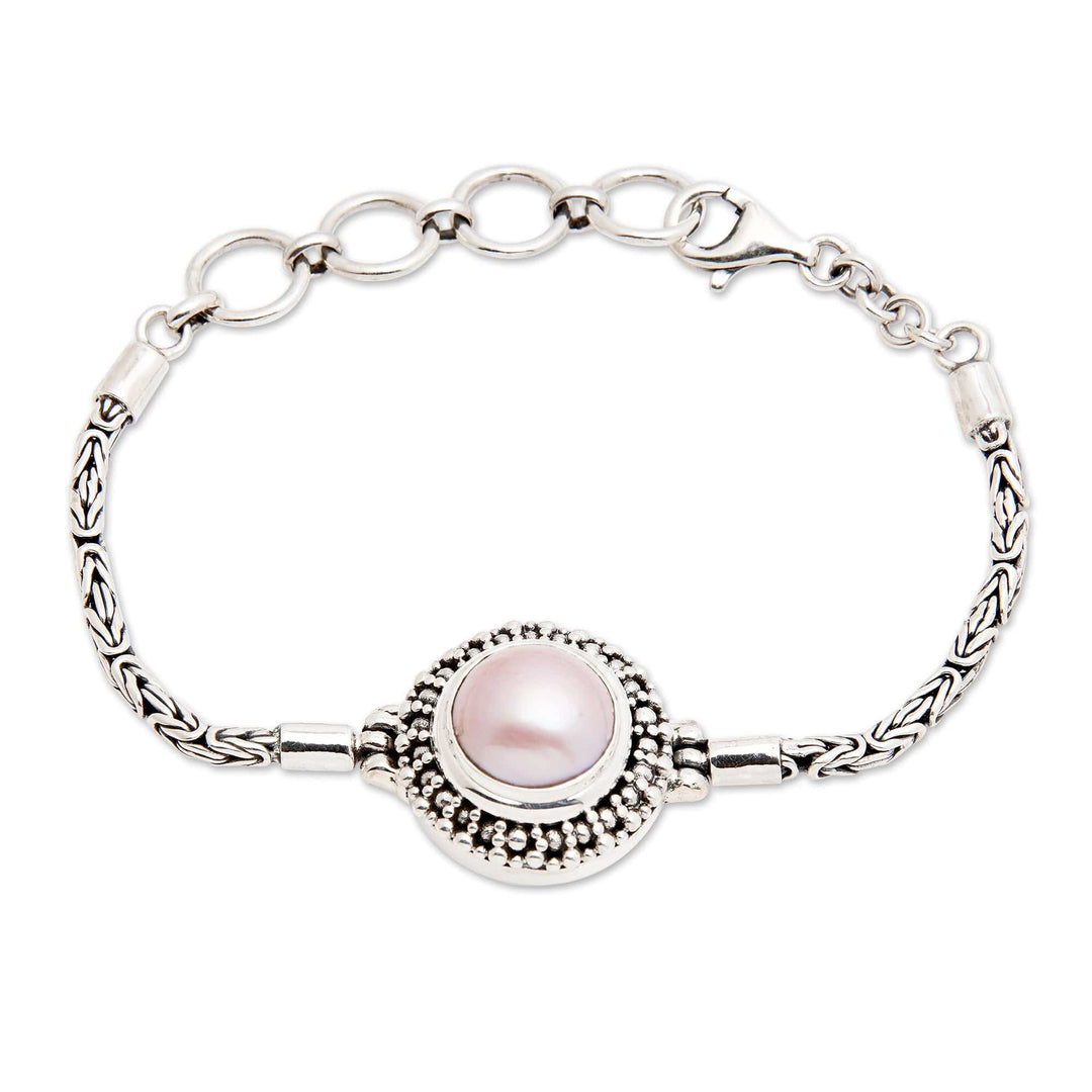 Classic Sterling Silver Pink Cultured Pearl Pendant Bracelet - Forever Sweet
