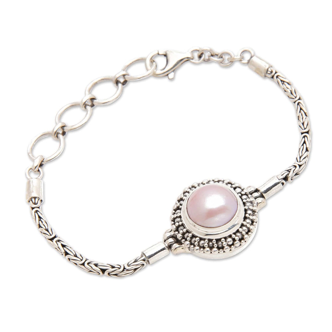 Classic Sterling Silver Pink Cultured Pearl Pendant Bracelet - Forever Sweet