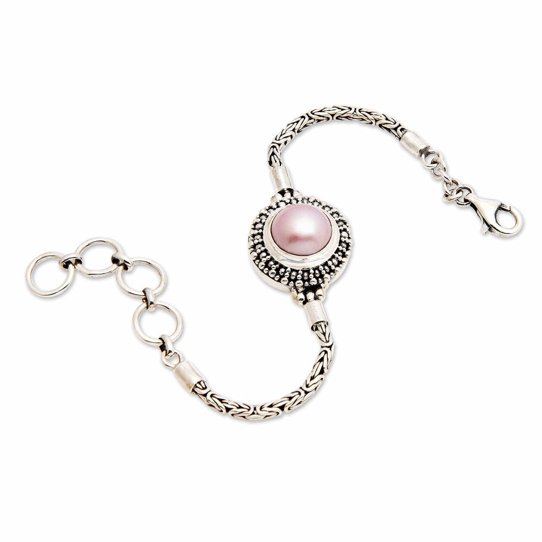Classic Sterling Silver Pink Cultured Pearl Pendant Bracelet - Forever Sweet