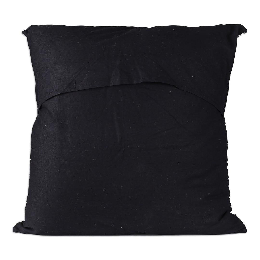 Patterned Black and White Cotton Cushion Covers (Pair) - Midnight Geometry