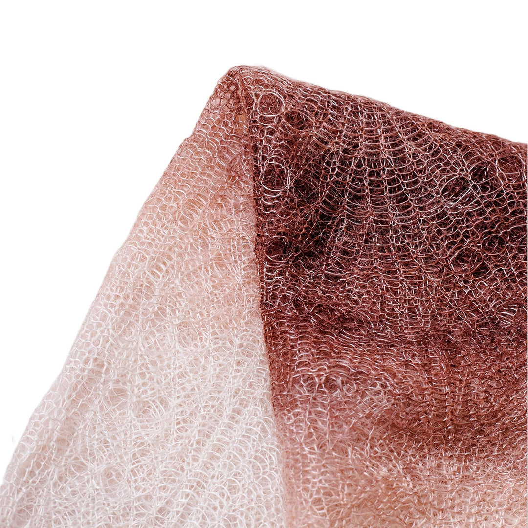 Handwoven Soft 100% Cashmere Wool Scarf in Brown and White - Earth's Act