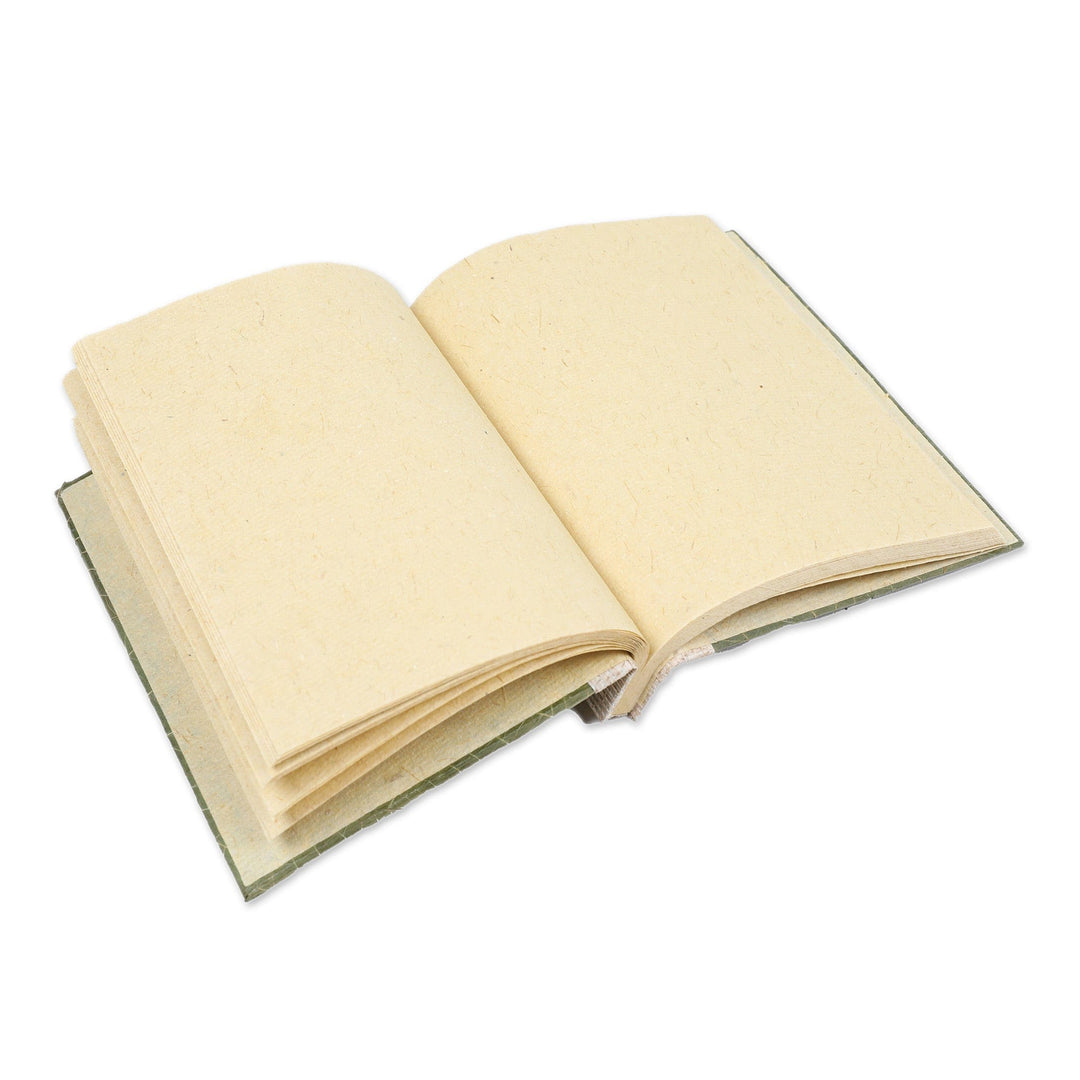 Tree-Themed Natural Fiber Journal with 41 Rice Paper Pages - New Jungle