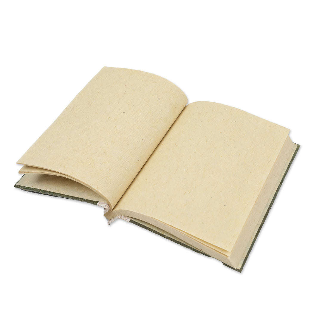 Turtle-Themed Natural Fiber Journal with 41 Rice Paper Pages - Twirly Turtle
