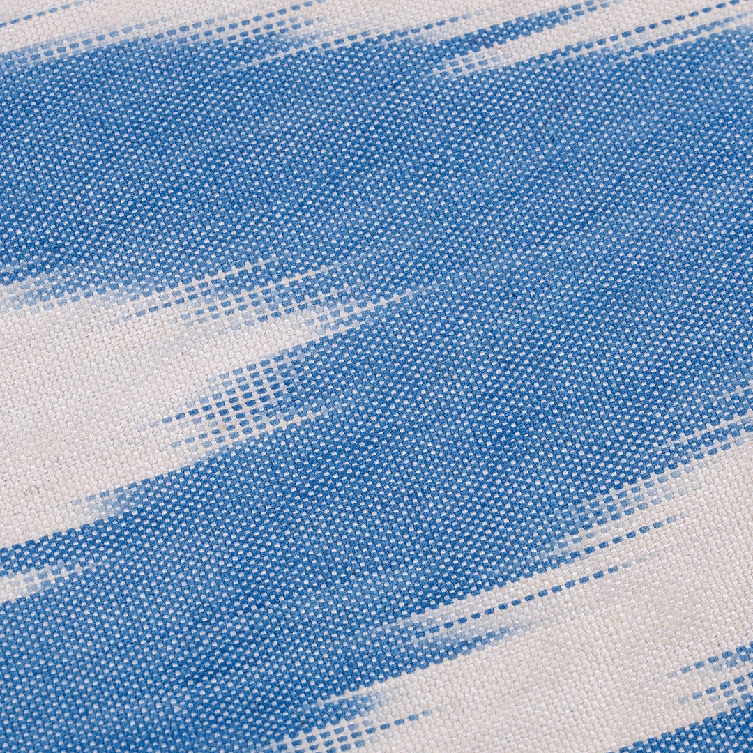 Blue and White Ikat Patterned Cotton Zippered Cosmetic Bag - Ikat Serenity