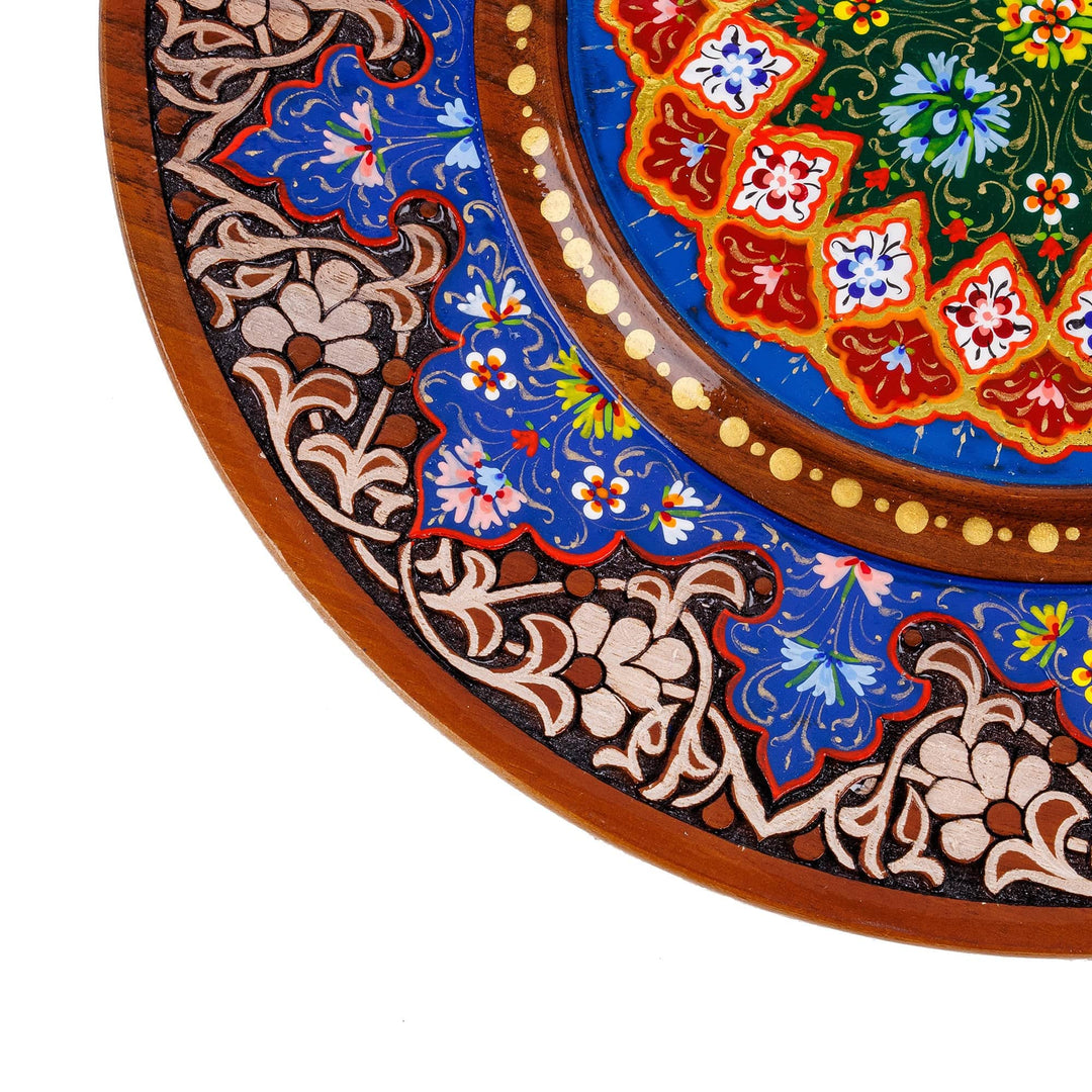 Hand-Carved Painted and Lacquered Uzbek Floral Wood Wall Art - Uzbek Bouquet
