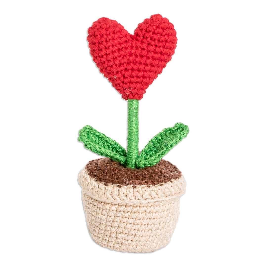 Handcrafted Heart-Themed Crocheted Cotton Home Accent - Harvest of Love