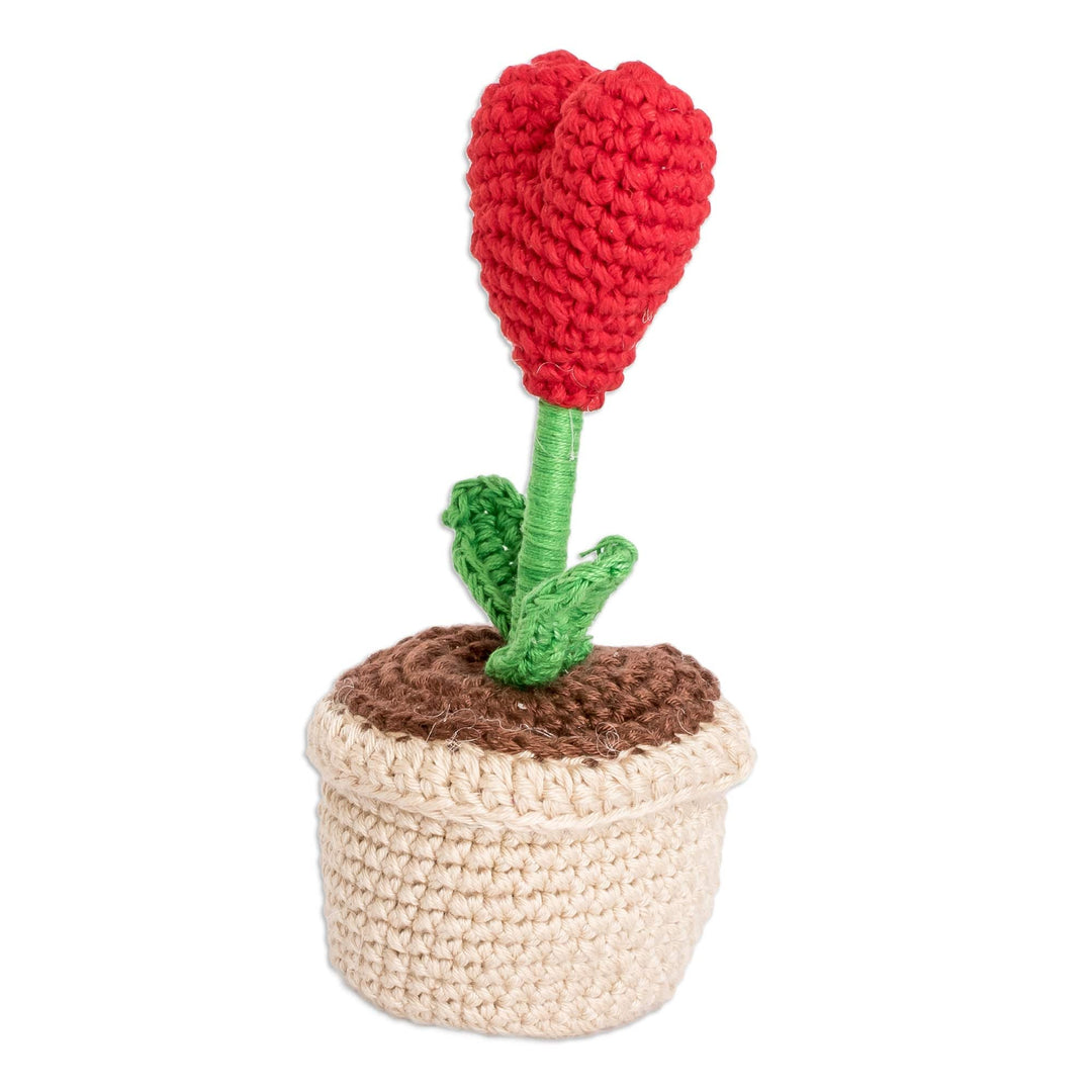 Handcrafted Heart-Themed Crocheted Cotton Home Accent - Harvest of Love