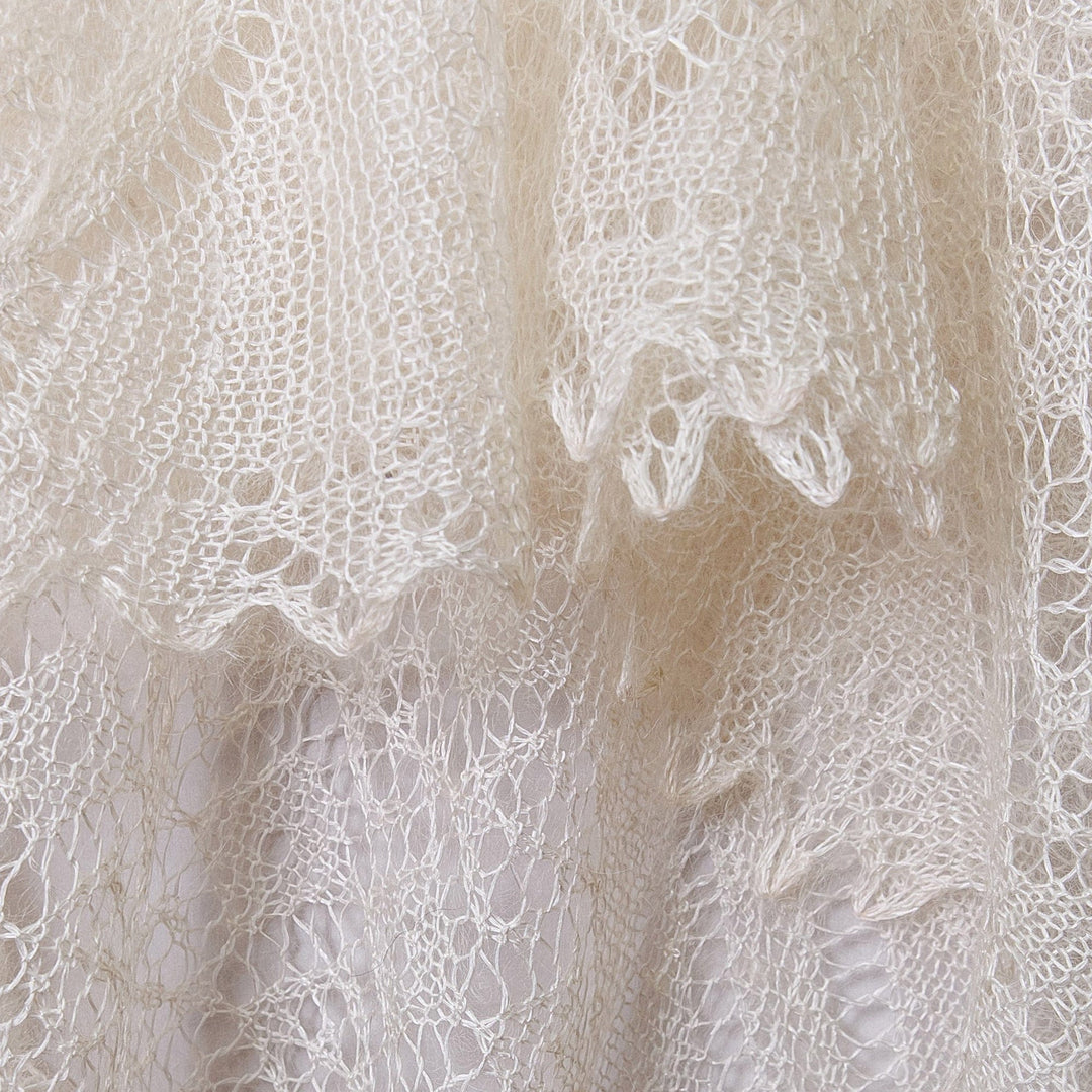 Handwoven Soft 100% Cashmere Wool Shawl in Ivory - Ivory Genius