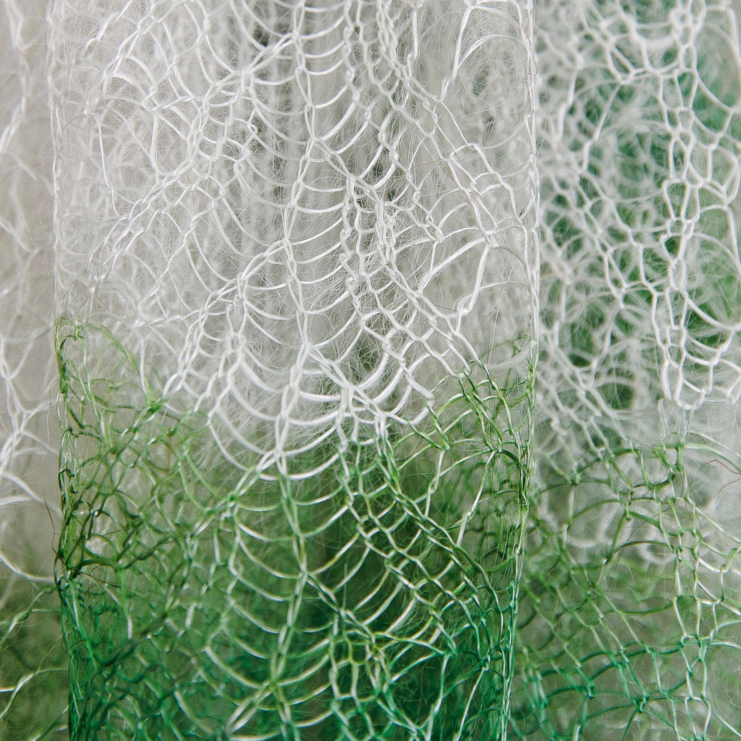 Handwoven Soft 100% Cashmere Wool Scarf in Green and White - Sylvan Act