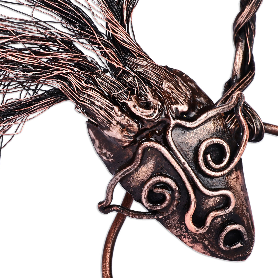Surrealist Oxidized Copper Sculpture of Breakdancing Man - Breakdancing