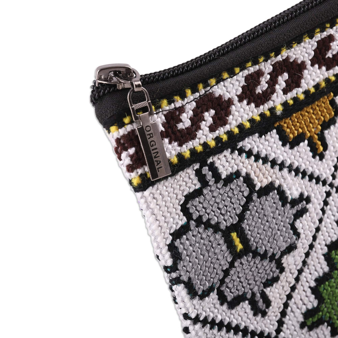 Iroki Style Hand-Embroidered Floral Cotton Cosmetic Bag - Uzbek Florals