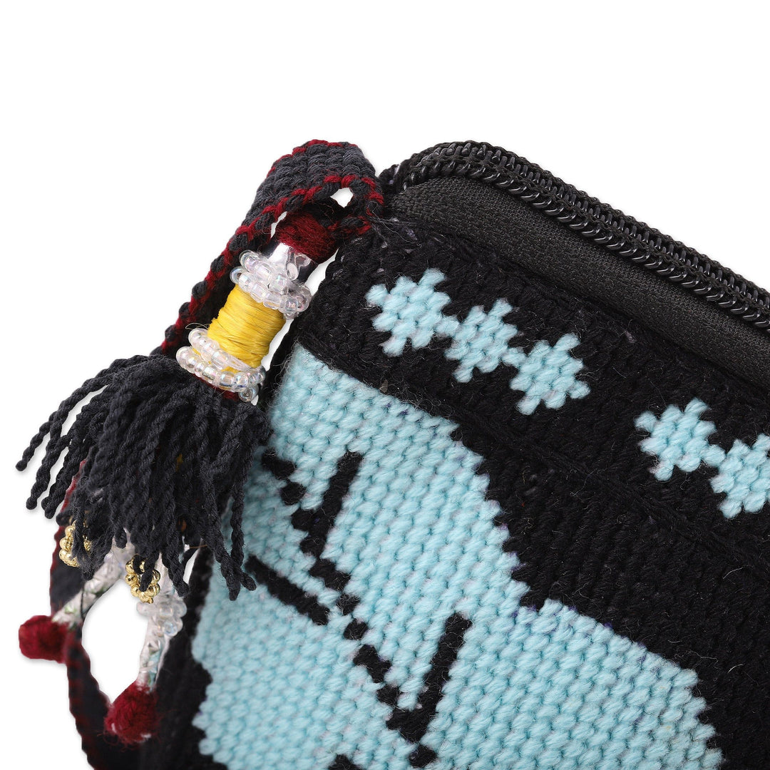 Cotton Sling Bag with Uzbek Iroki Style Hand Embroidery - Iconic Symbol