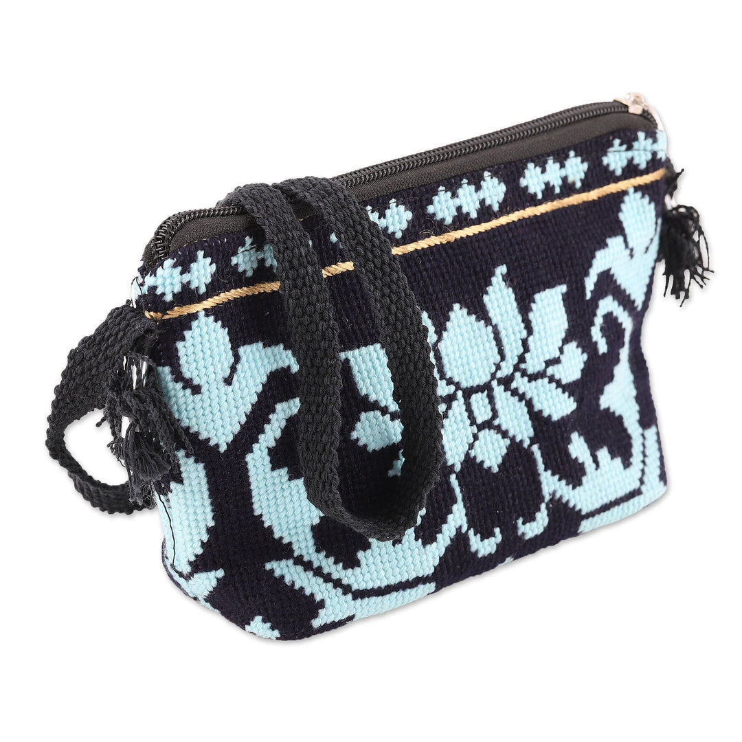 Cotton Sling Bag with Iroki Style Floral Hand Embroidery - Garden Flair