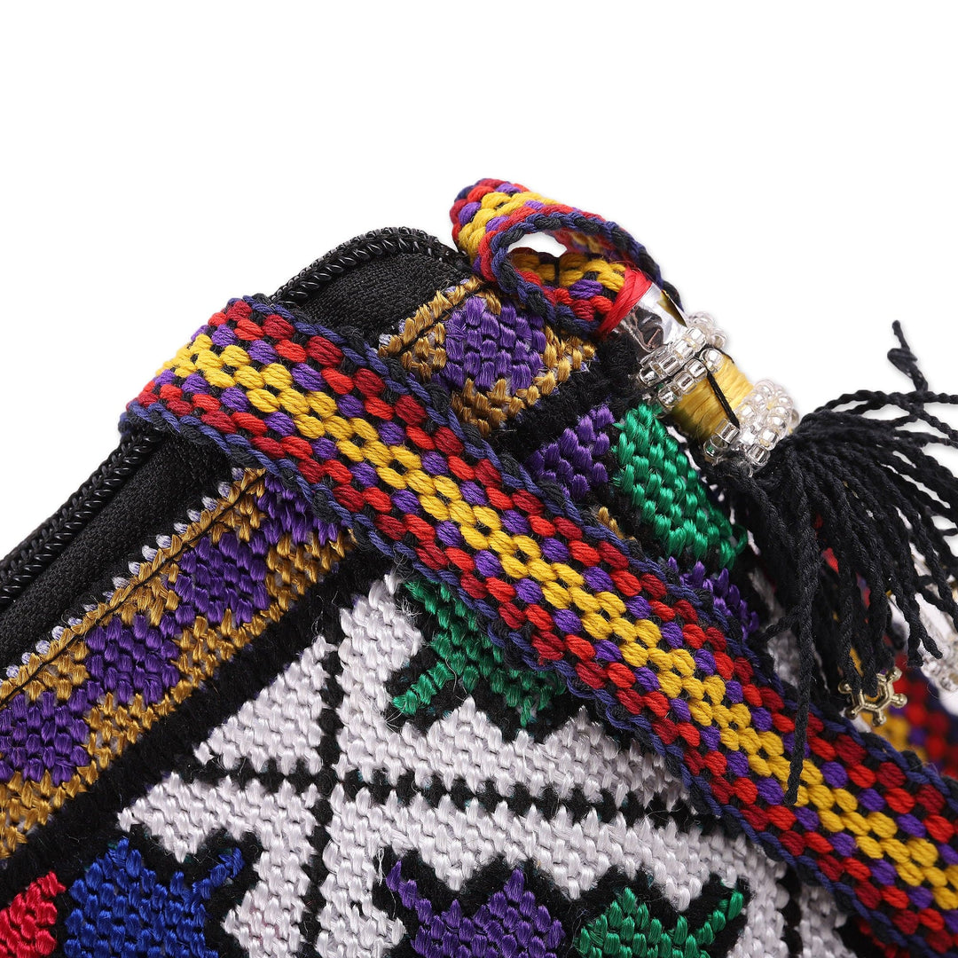 Iroki Style Hand-Embroidered Floral Cotton Sling Bag - Bewitching Flowers