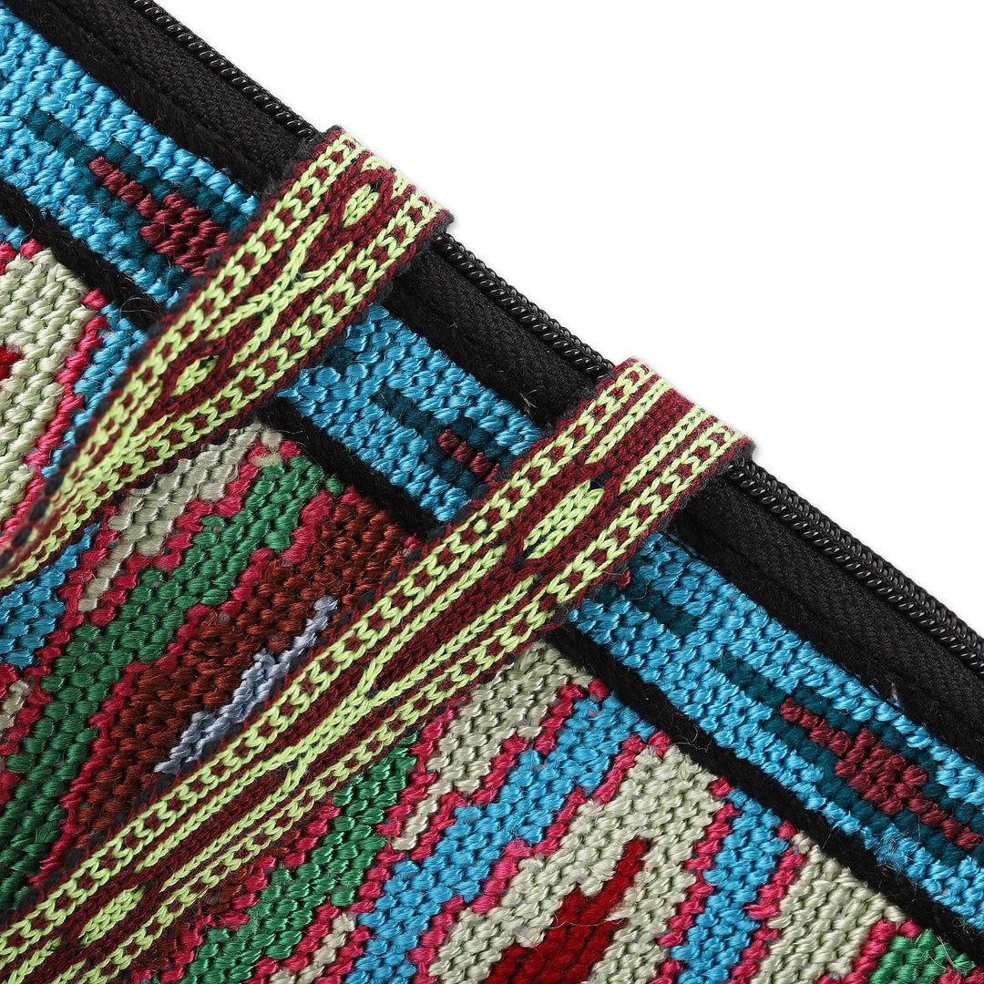 Cotton Sling Bag with Iroki Hand-Embroidered Ikat Patterns - Ikat Glam