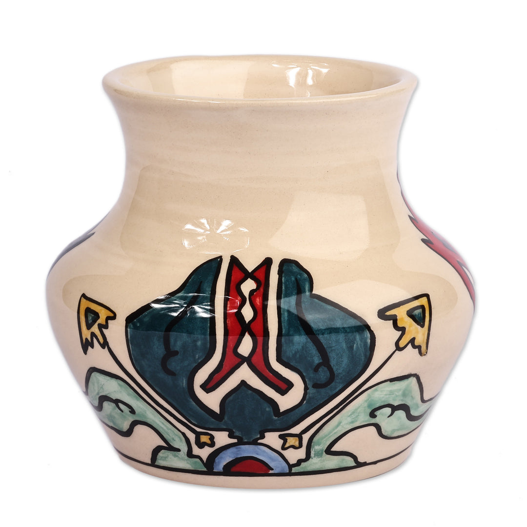 Floral-Inspired Traditional Ivory Ceramic Mini Vase - Lori Glory
