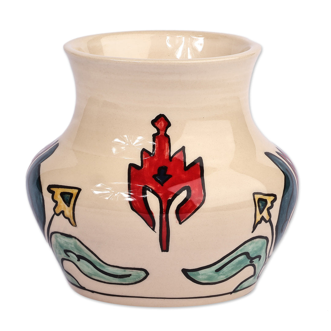 Floral-Inspired Traditional Ivory Ceramic Mini Vase - Lori Glory