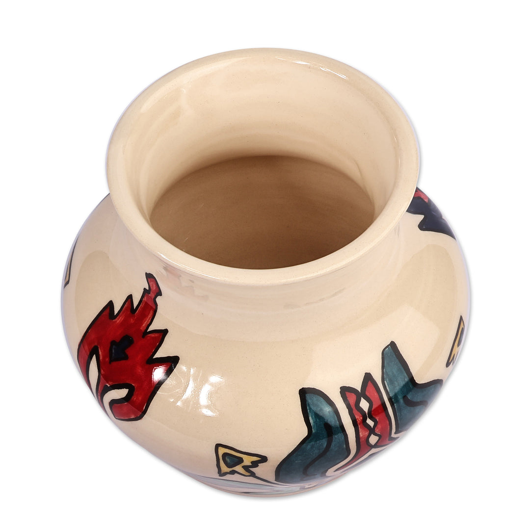 Floral-Inspired Traditional Ivory Ceramic Mini Vase - Lori Glory