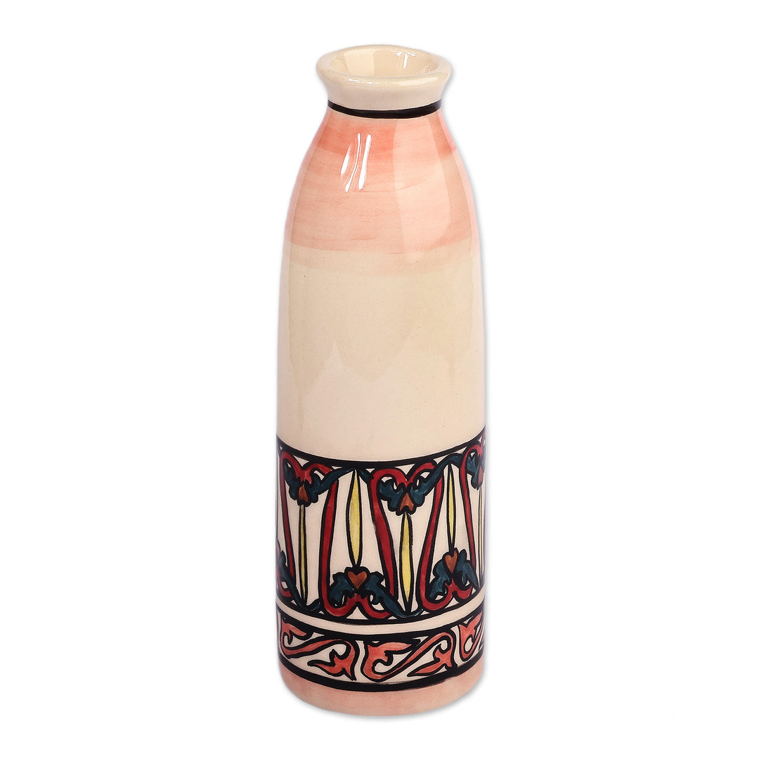 Nature-Inspired Traditional Ceramic Vase in Warm Hues - Sunset in the Forest