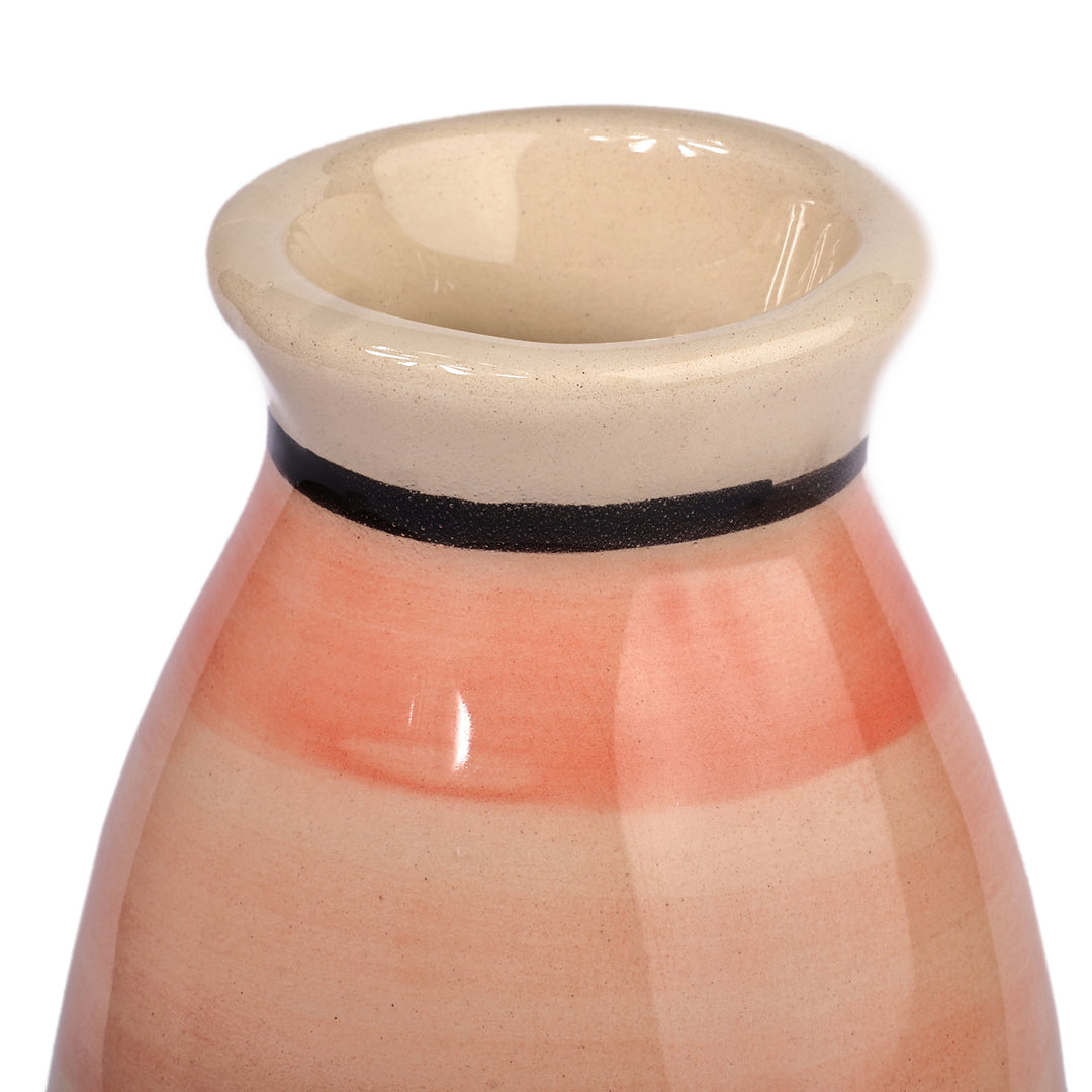 Nature-Inspired Traditional Ceramic Vase in Warm Hues - Sunset in the Forest