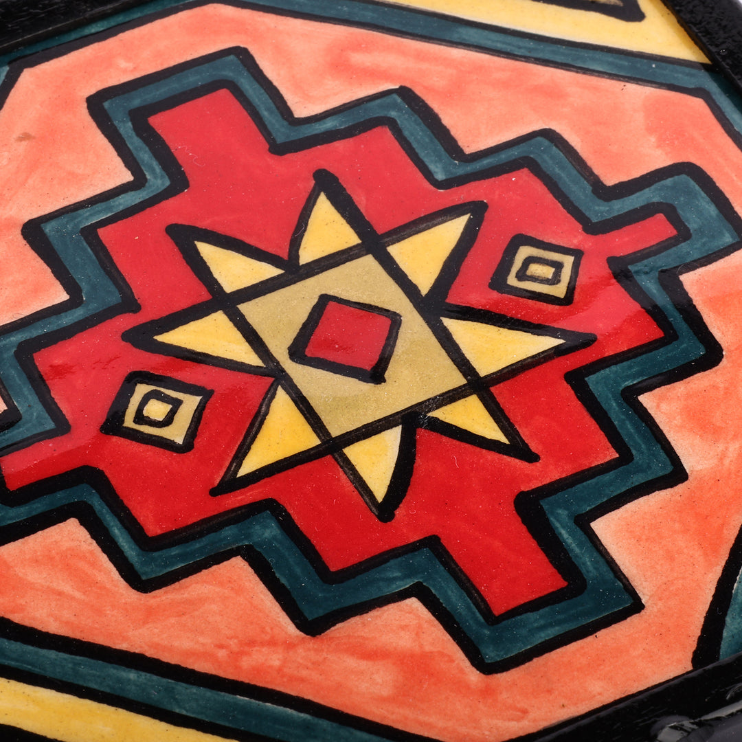 Handcrafted Geometric Warm-Toned Ceramic Coat Hanger - Ancestral Habitude