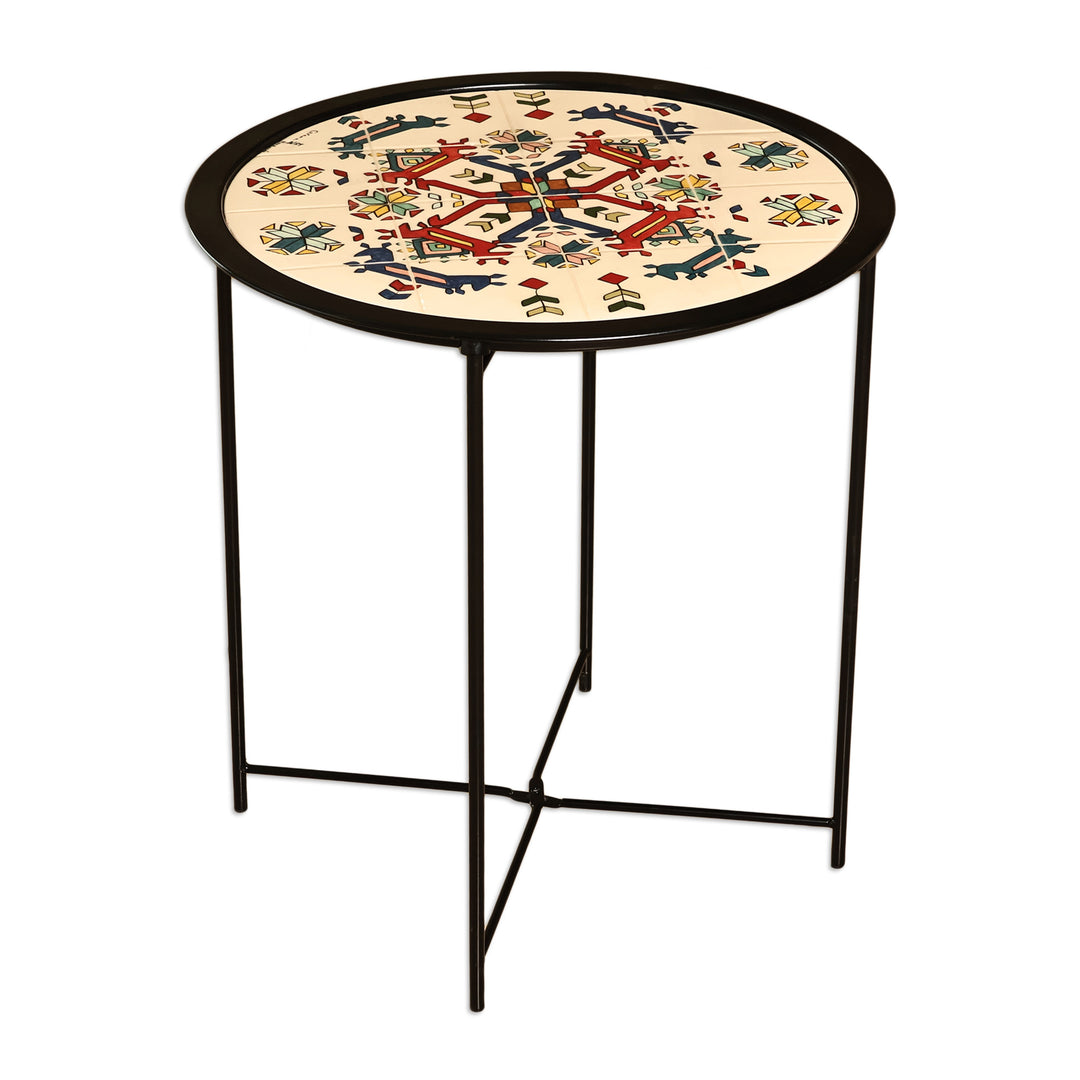 Classic-Themed Geometric-Patterned Ceramic Coffee Table - Delight at the Palace