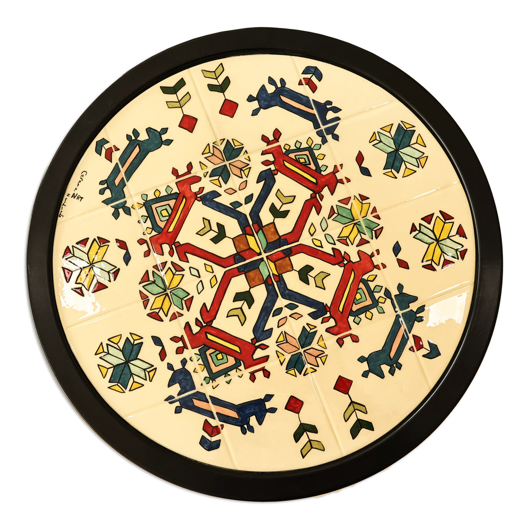Classic-Themed Geometric-Patterned Ceramic Coffee Table - Delight at the Palace
