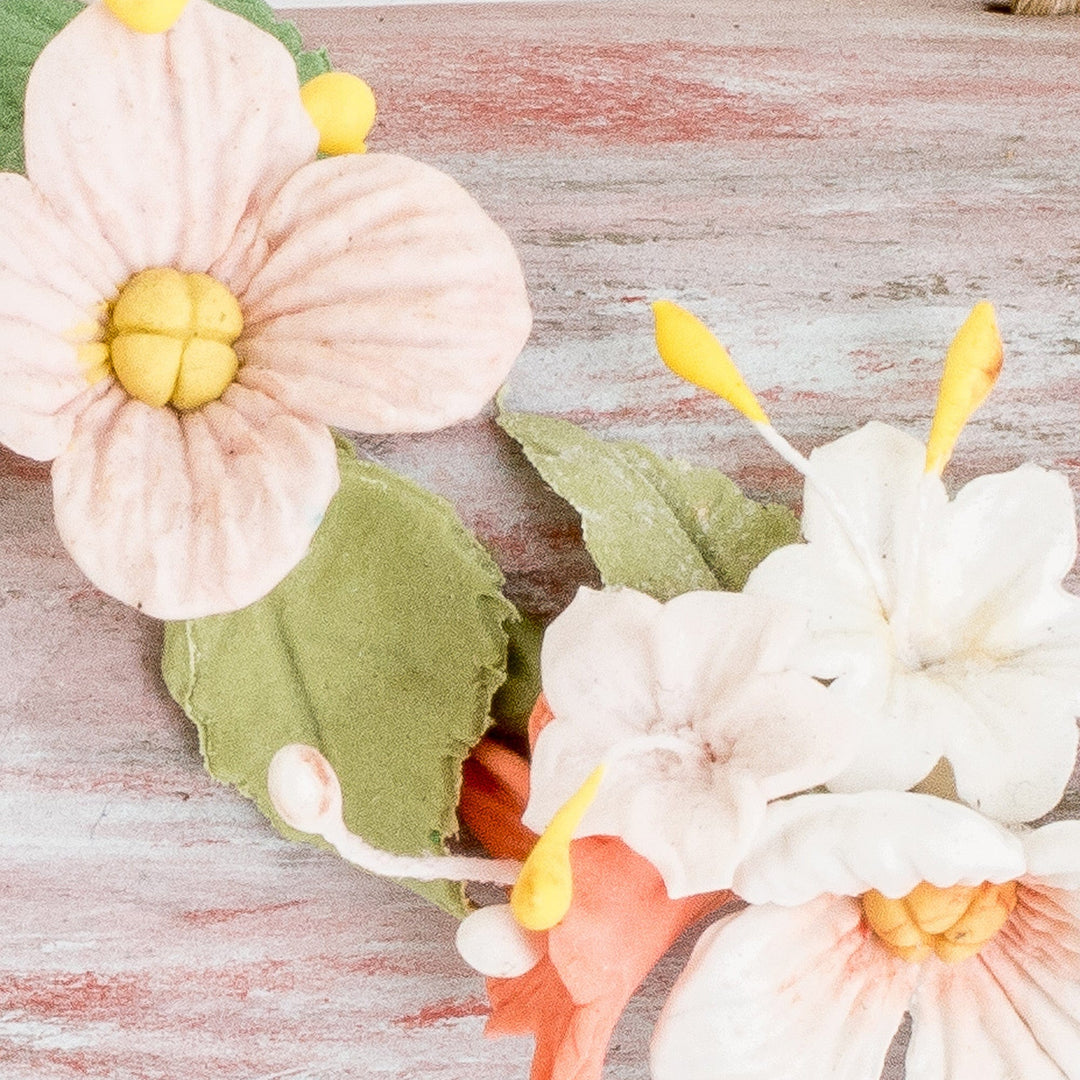 Painted Nature-Inspired Floral Ceramic Tree Trunk Wall Art - Floral Spaces
