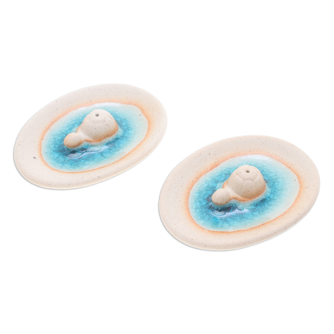 Handcrafted Turtle-Themed Ceramic Incense Holders (Pair) - Turtle World
