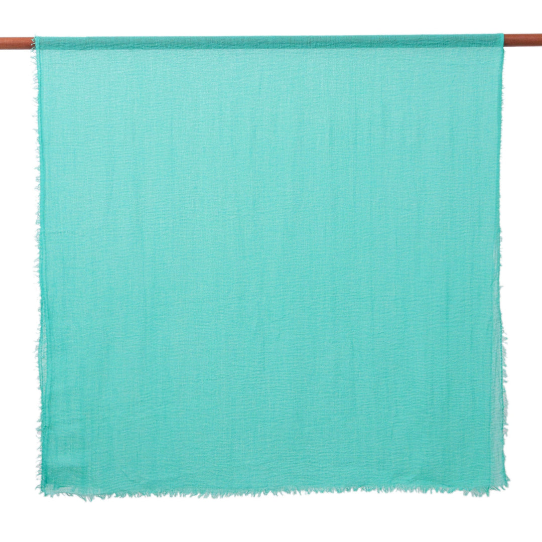 Set of 2 Lightweight Cotton Scarves in Turquoise and Blush - Charming Day