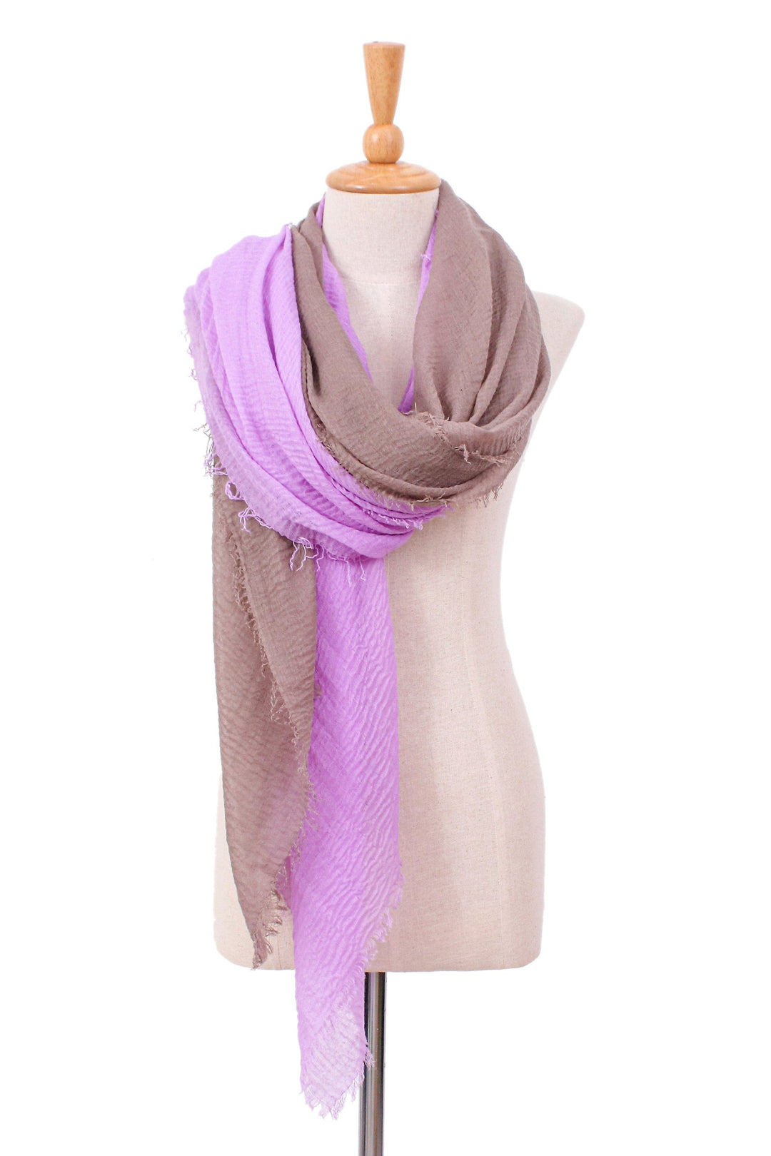 Set of 2 Lightweight Cotton Scarves in Lilac and Dusty Mauve - Chic Lavender