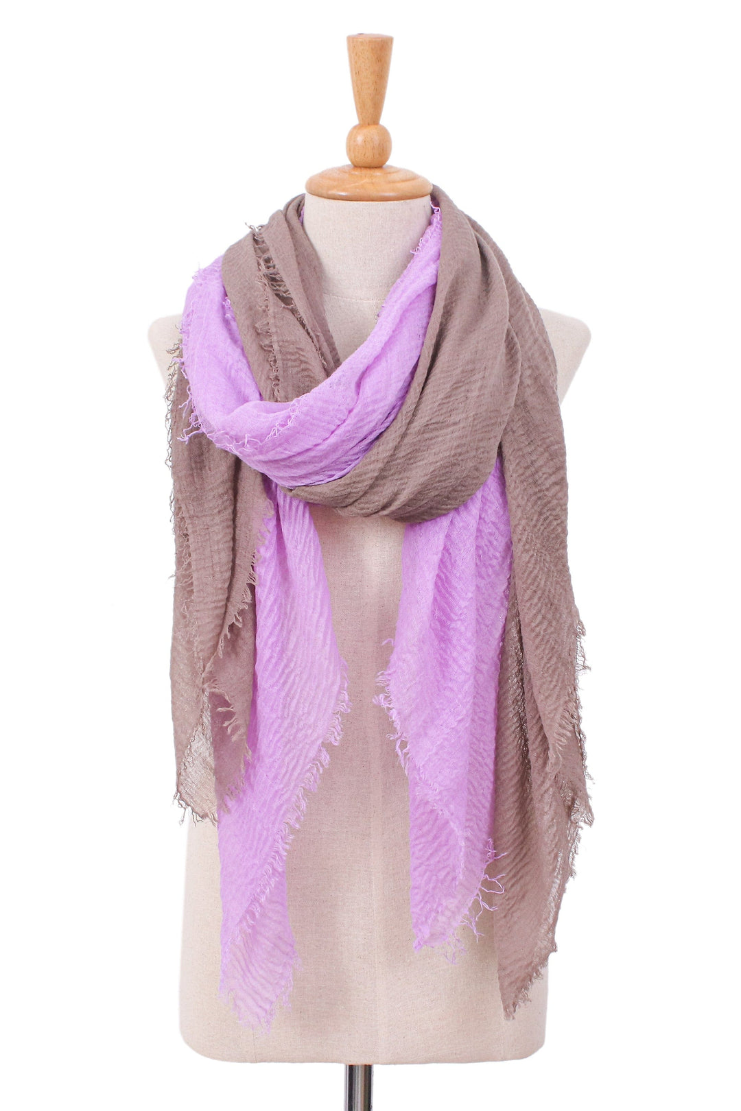 Set of 2 Lightweight Cotton Scarves in Lilac and Dusty Mauve - Chic Lavender