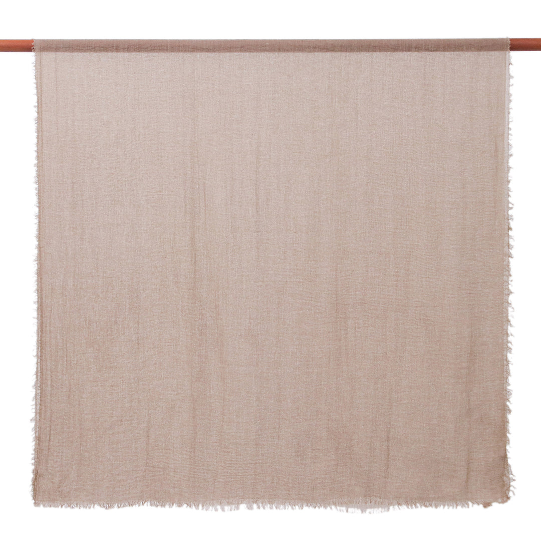 Set of 2 Lightweight Cotton Scarves in Olive and Mushroom - Classy Warmth