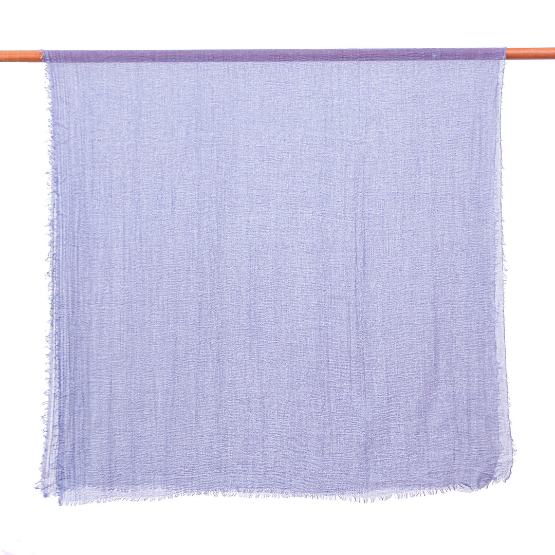 Pair of Hand-Woven Lightweight Grey and Ivory Scarves - Brilliant Warmth