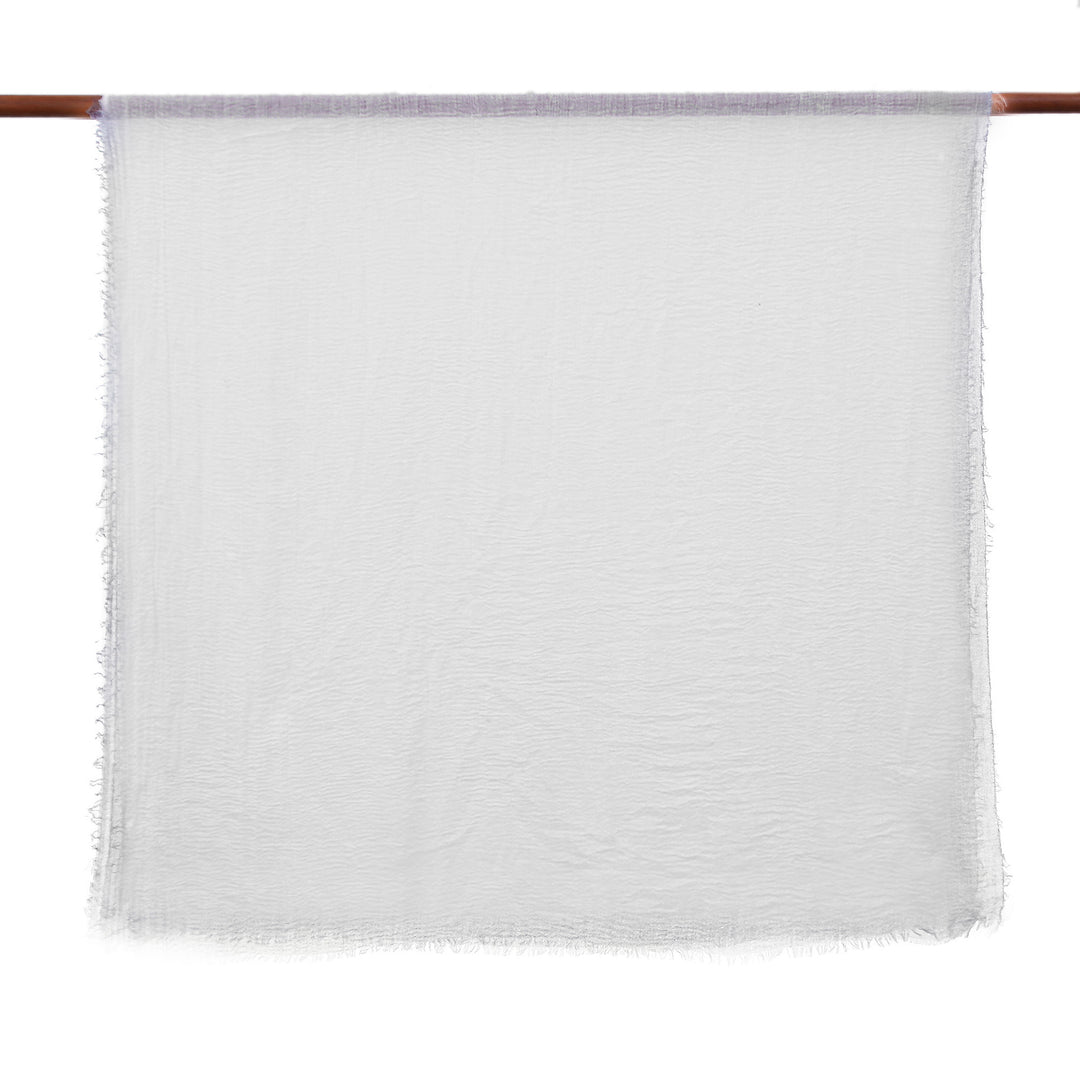 Pair of Hand-Woven Lightweight Grey and Ivory Scarves - Brilliant Warmth