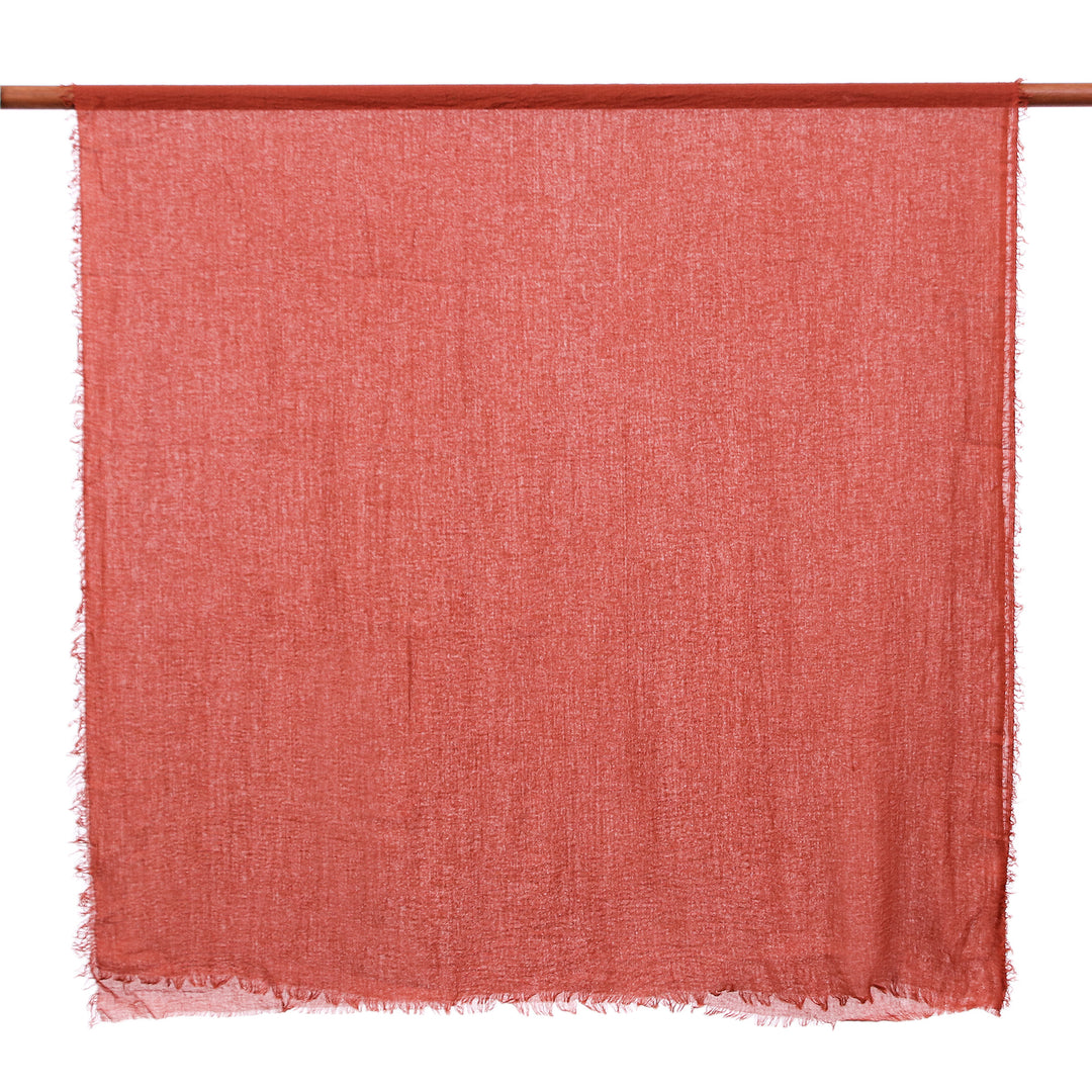 Two Handwoven Lightweight Orange and Green Scarves - Bright Charm