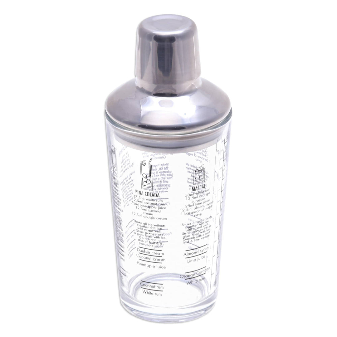 Handblown Glass and Stainless Steel Cocktail Shaker - Ethereal Mixology