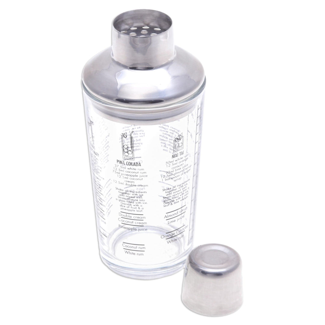 Handblown Glass and Stainless Steel Cocktail Shaker - Ethereal Mixology