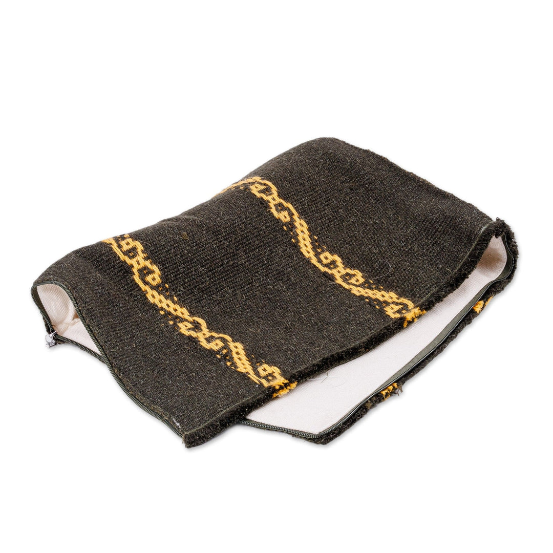 Yellow and Green Cotton and Paper Laptop Case (Large) - Modern Road