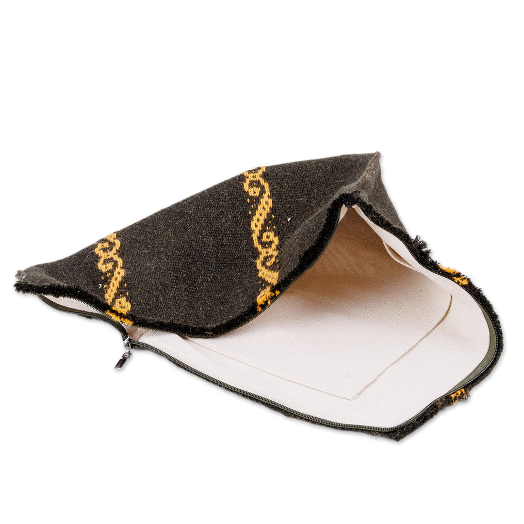 Yellow and Green Cotton and Paper Laptop Case (Large) - Modern Road
